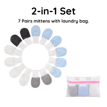 Baby Mittens (Blue, 7-Pairs)