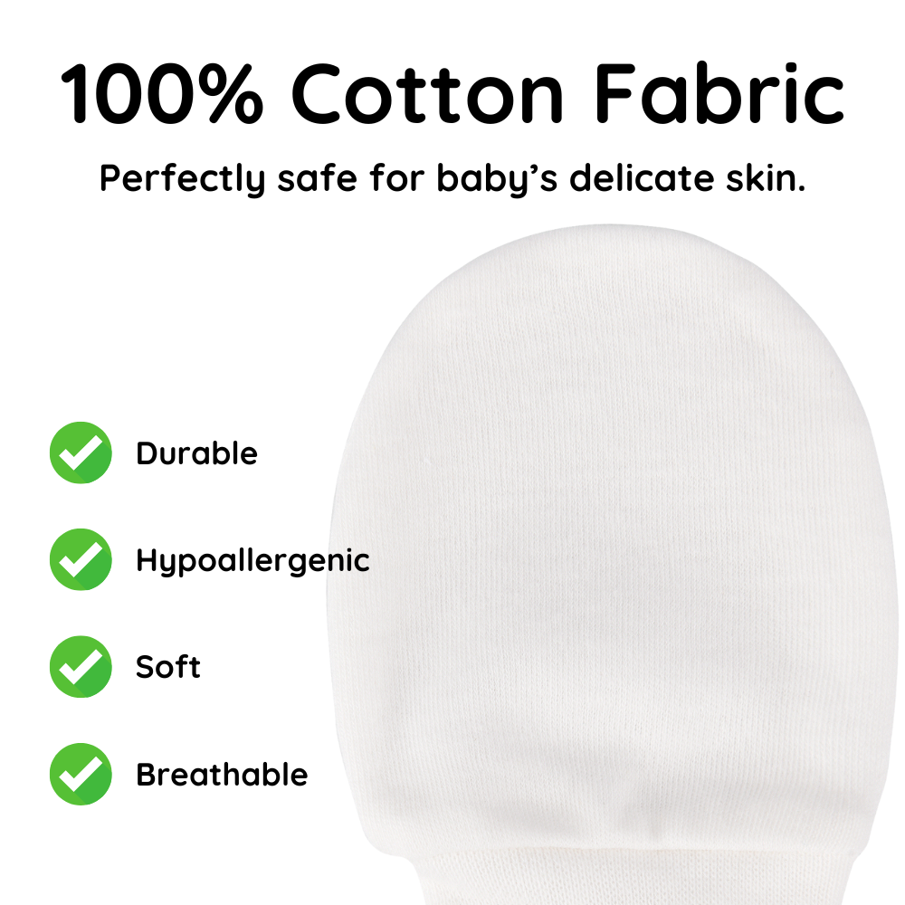 Baby Mittens (White, 7-Pairs)